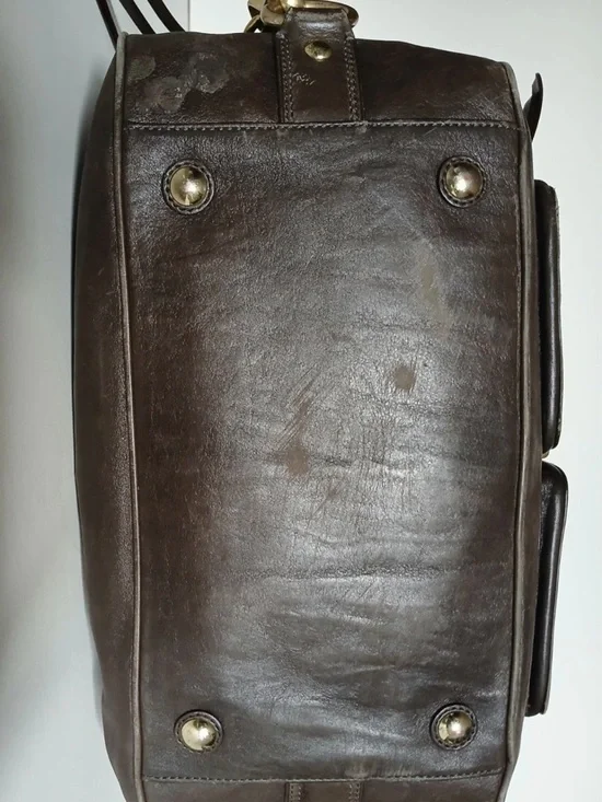 Coach Hampton Leather Lindsey satchel hang bag mahogany brown gold hardware - Picture 15 of 16